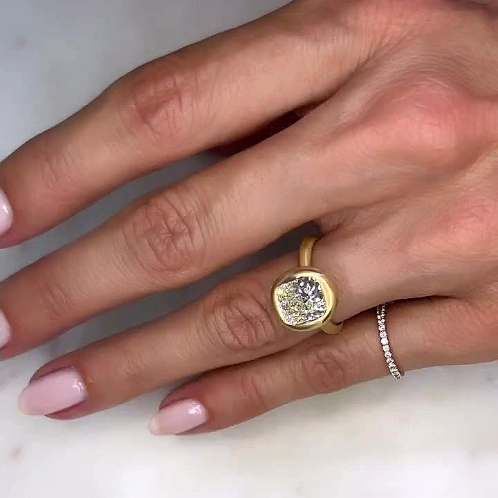 3ct Cushion Cut White Sapphire Engagement Ring