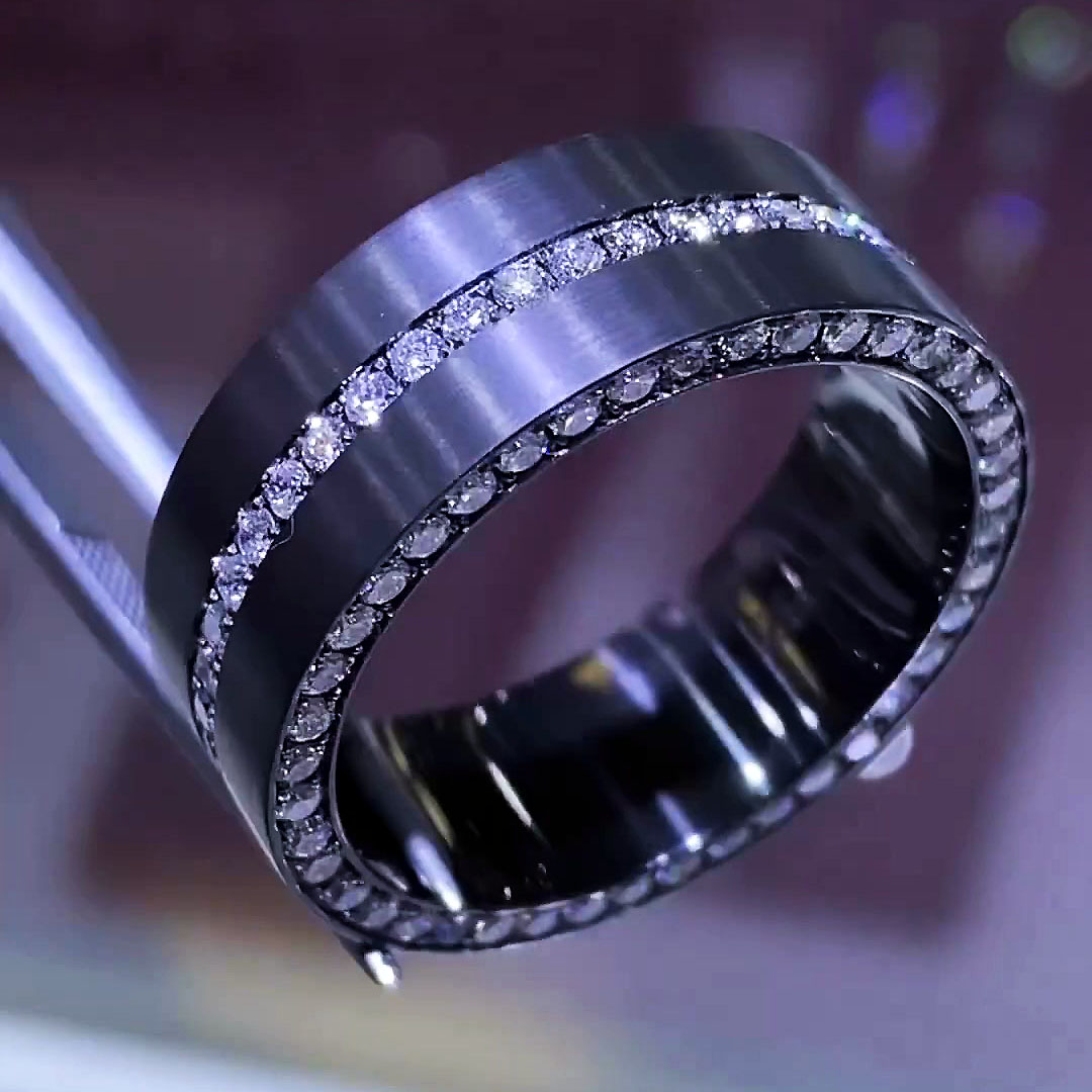 2.25ct Round Cut White Sapphire Men's Engagement Ring