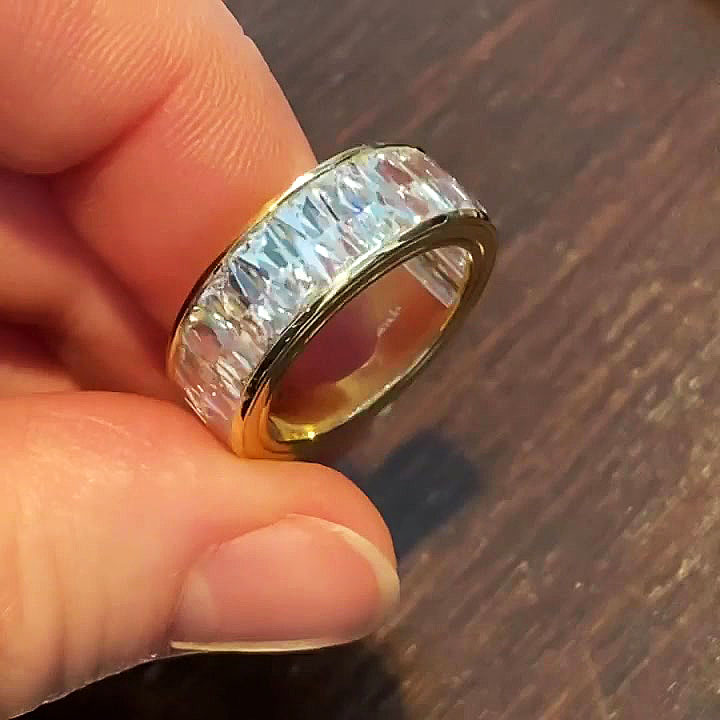 6.05ct French Cut White Sapphire Eternity Ring