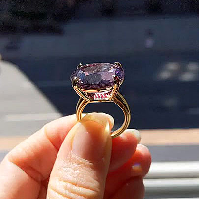 6ct Oval Cut Amethyst Sapphire Engagement Ring