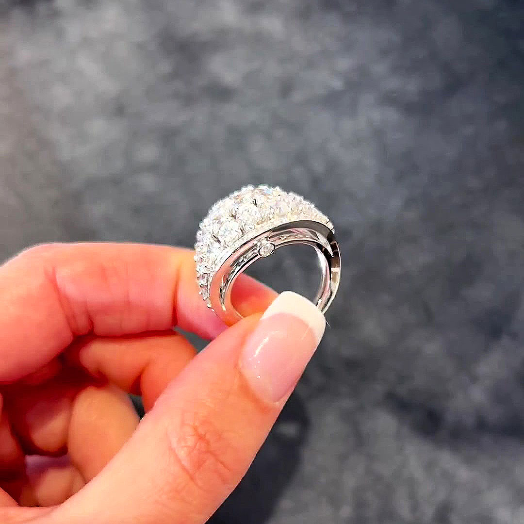 8ct Irregular Cut White Sapphire Eternity Ring