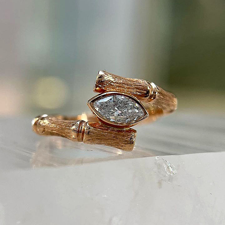 2ct Marquise Cut White Sapphire Engagement Ring