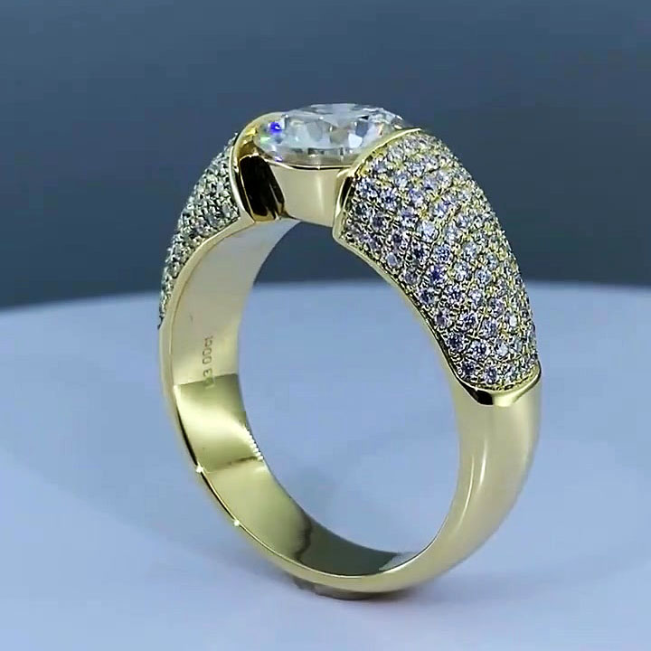 4ct Round Cut White Sapphire Men's Engagement Ring