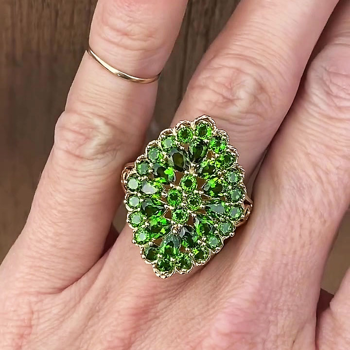 7.25ct Pear Cut Green Sapphire Eternity Ring