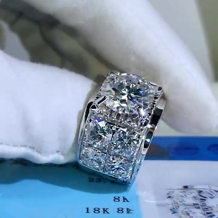 4ct Round Cut White Sapphire Engagement Ring