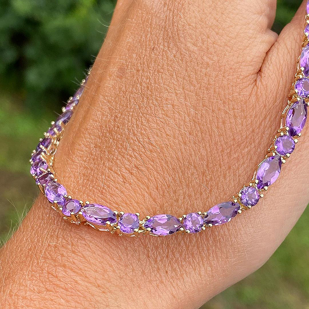 Marquise&Round Cut Amethyst Sapphire Necklace
