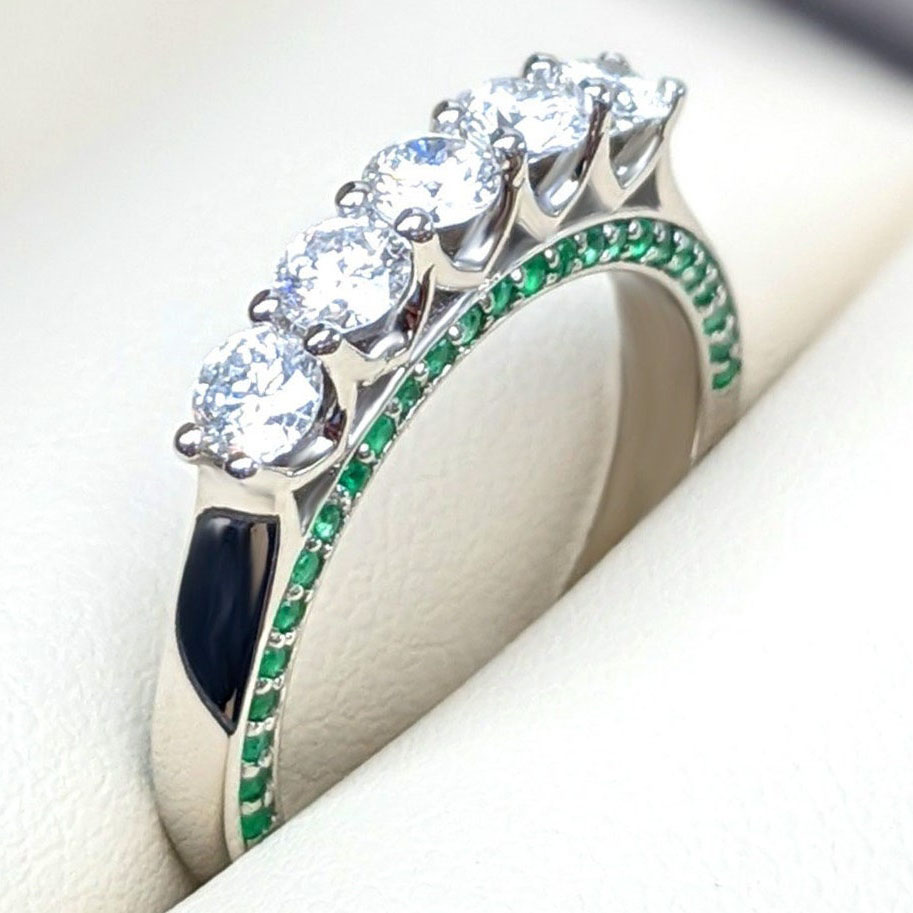 1.70ct Five-Stone Round Cut White Sapphire Eternity Ring