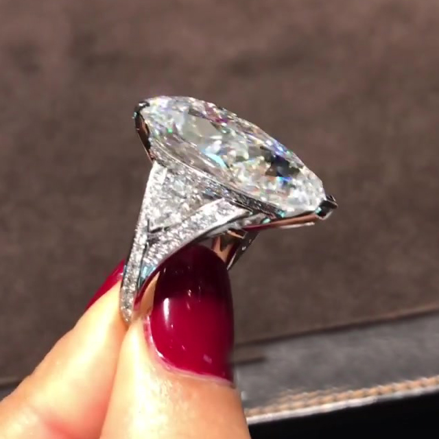 20ct  Pear Cut White Sapphire Engagement Ring