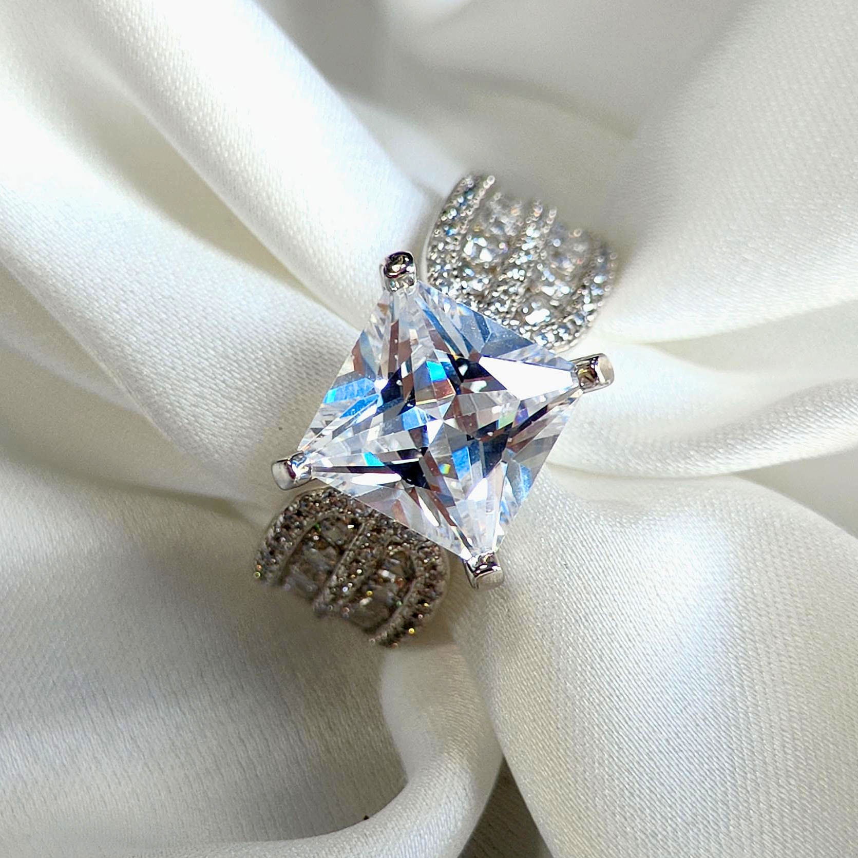 2ct Princess Cut White Sapphire Engagement Ring