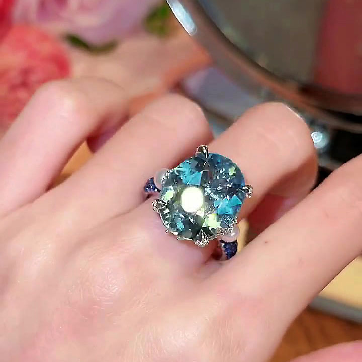 5ct Oval Cut Aquamarine Sapphire Engagement Ring