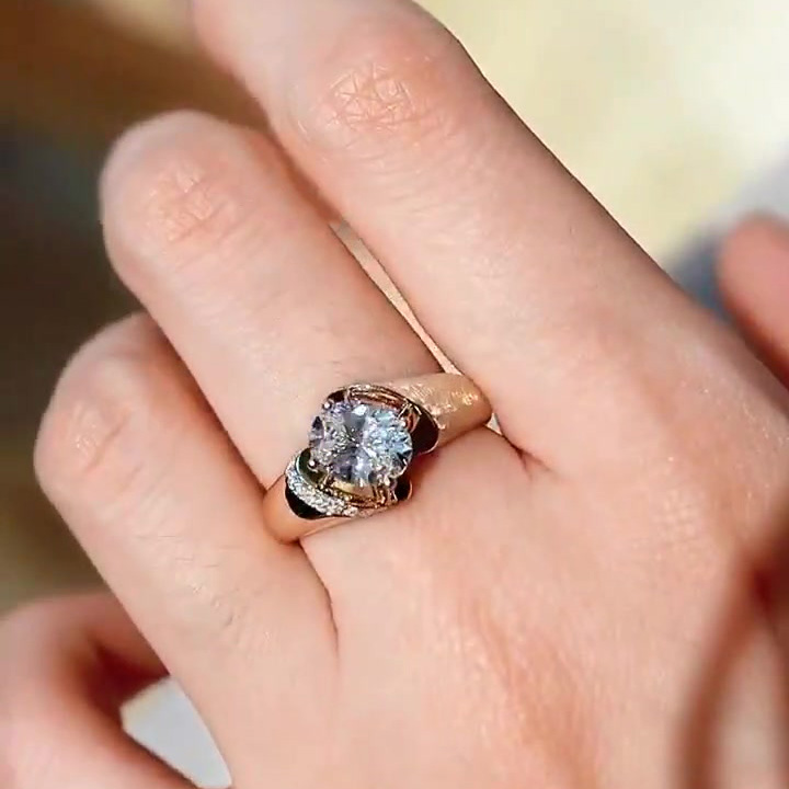 3ct Oval Cut White Sapphire Engagement Ring