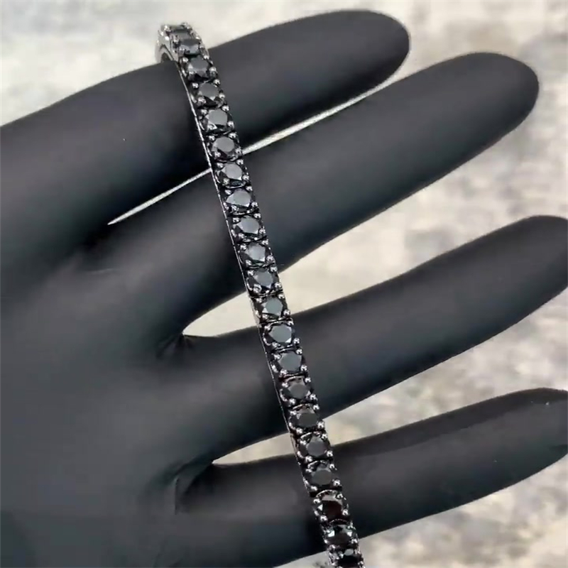Classic Round Cut Black Sapphire Bracelet