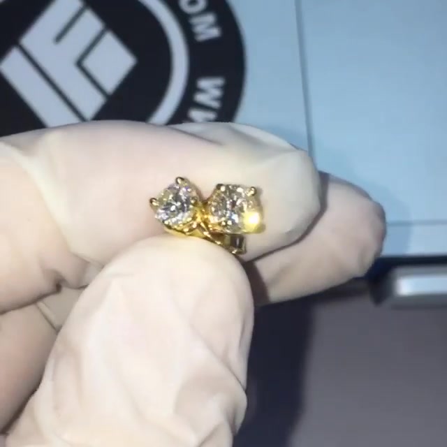 Round Cut White Sapphire Stud Earrings