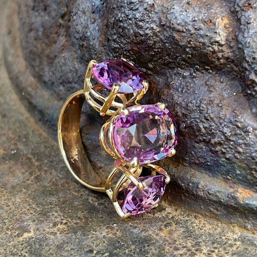 7.25ct Oval Cut Amethyst Sapphire Eternity Ring