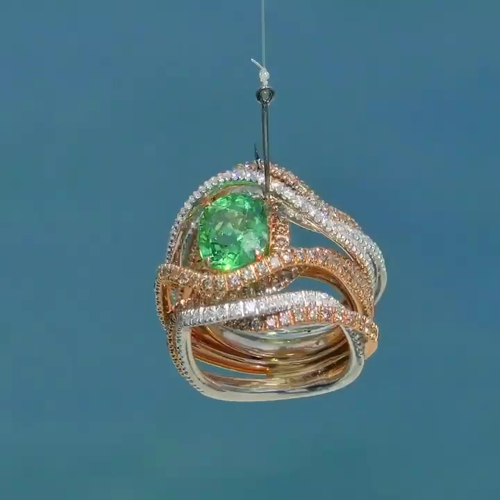 3ct Oval Cut Emerald Sapphire Engagement Ring