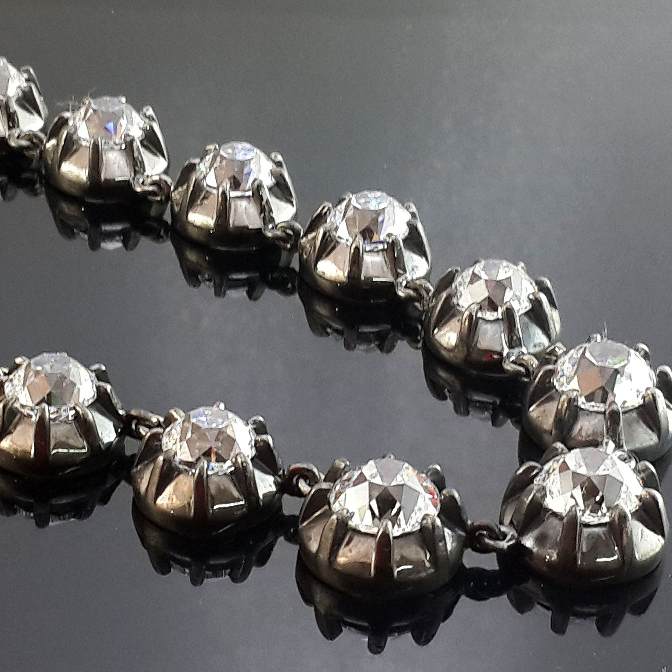 Round Cut White Sapphire Tennis Necklace