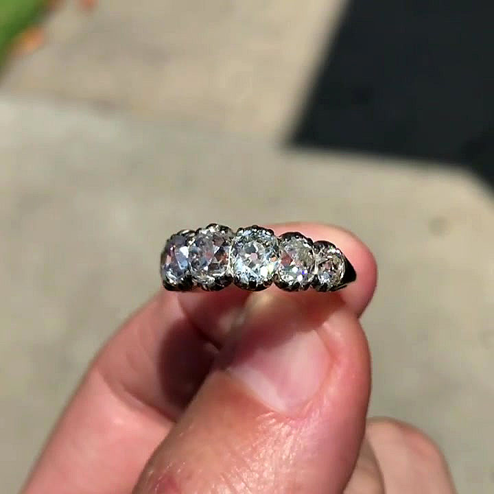 4.55ct Art Deco Round Cut White Eternity Ring