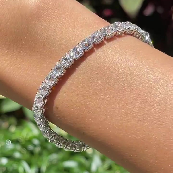 Radiant Cut White Sapphire Tennis Chain Bracelet