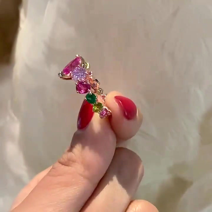 4.25ct Irregular Cut Rainbow Sapphire Eternity Ring