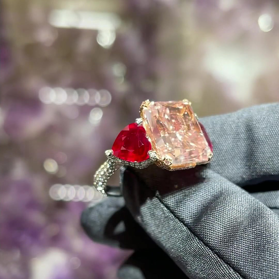 5ct Radiant Cut Champagne Sapphire Engagement Ring