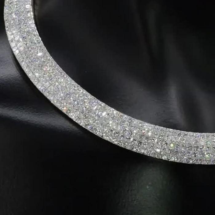 Micro-pave Setting Round Cut Necklace Choker