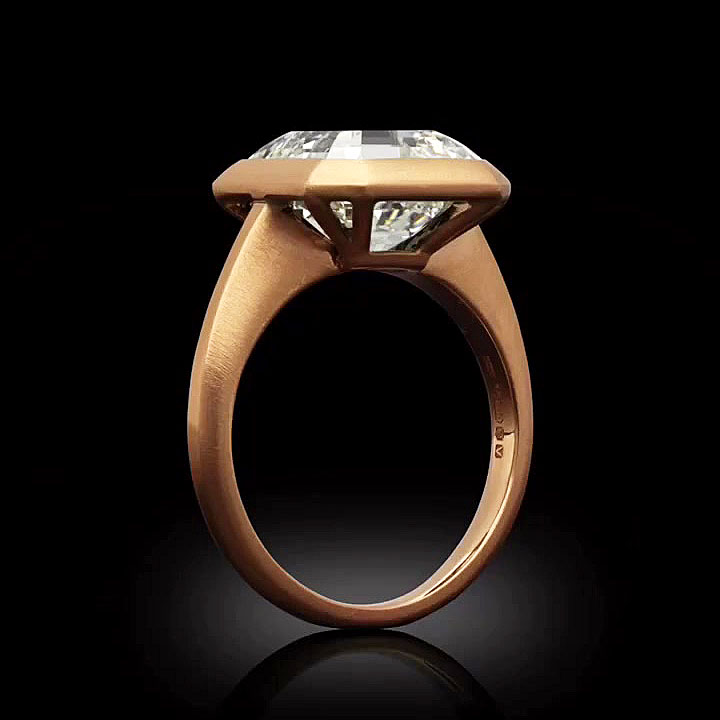 6ct Asscher Cut White Sapphire Engagement ring