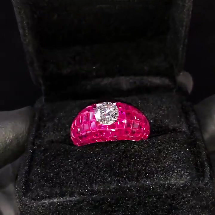 2ct Round Cut Ruby Sapphire Engagement Ring