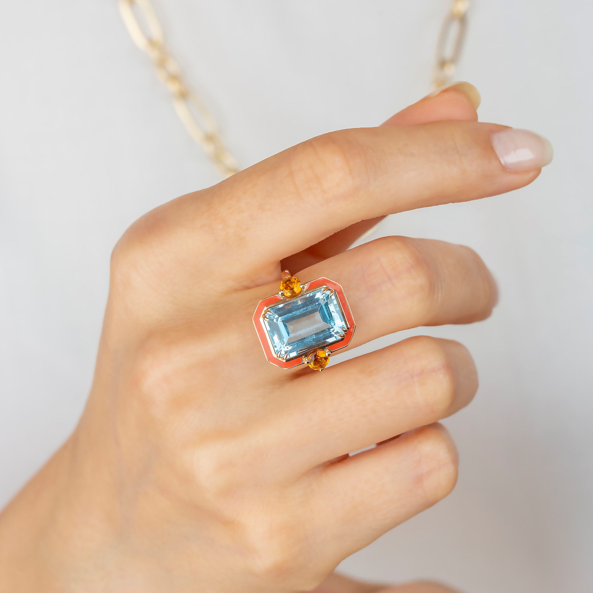 5ct Emerald Cut Aquamarine Sapphire Engagement Ring