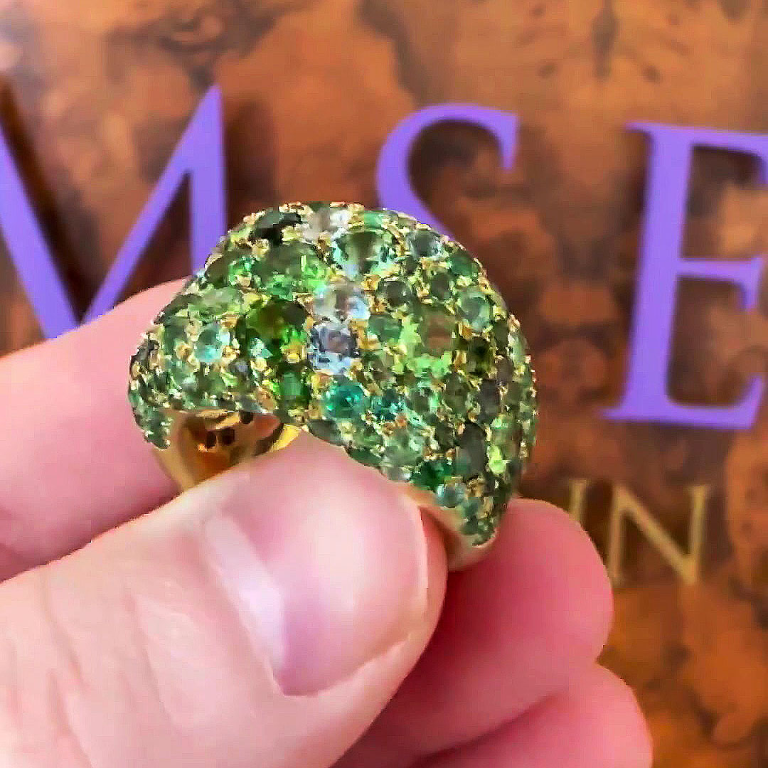 8.75ct Oval Cut Green Sapphire Eternity Ring