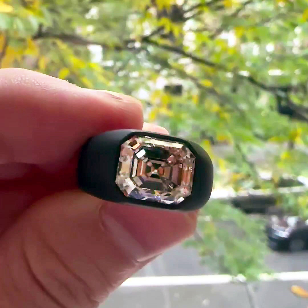 4ct Bezel Setting Emerald Cut White Sapphire Engagement Ring