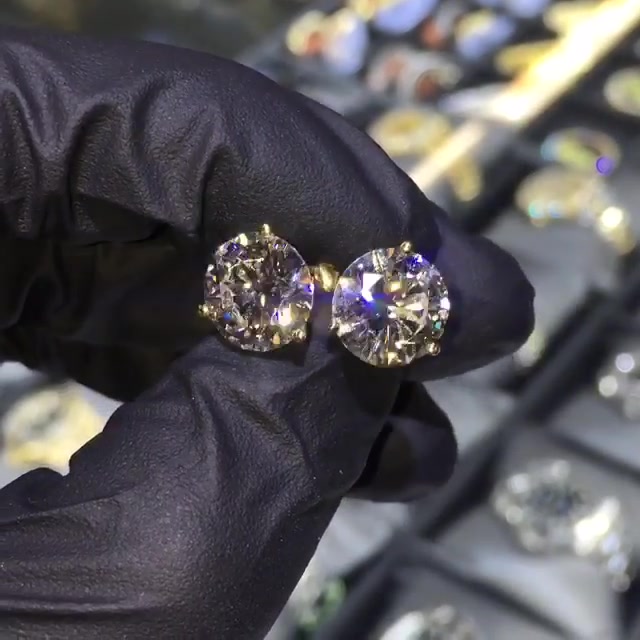 Round Cut White Sapphire Earrings