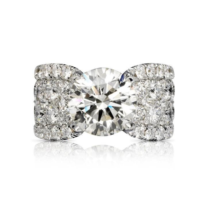 4.2ct Round Cut White Sapphire Engagement Ring