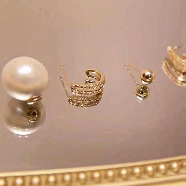 3-in-1 pearl Sapphire earrings