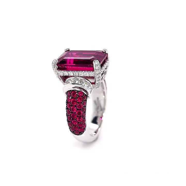 6ct Emerald Cut Ruby Sapphire Engagement Ring