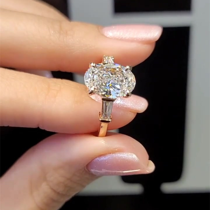 3ct Oval Cut White Sapphire Wedding Ring