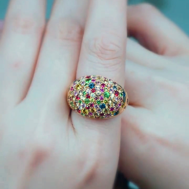 5.75ct Rainbow Sapphire Cocktail Eternity Ring