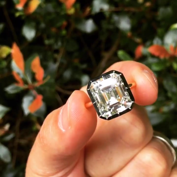 4ct Halo Emerald Cut White Sapphire Engagement Ring