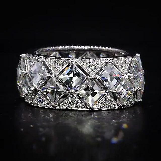 7.35ct Princess Cut White Sapphire Eternity Ring