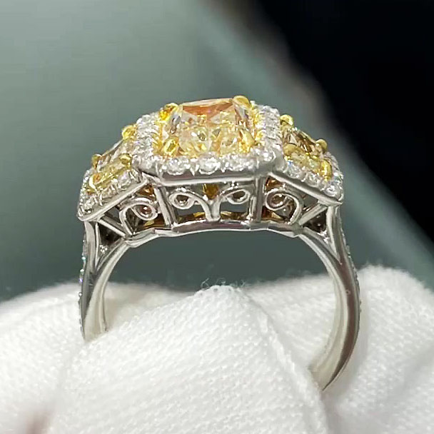 6ct Radiant Cut Yellow Sapphire Eternity Ring