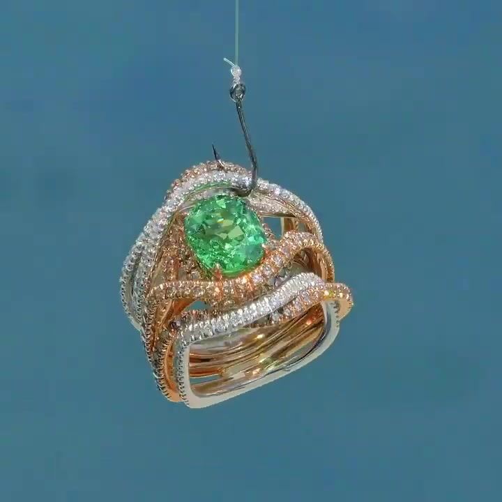 3ct Oval Cut Emerald Sapphire Engagement Ring