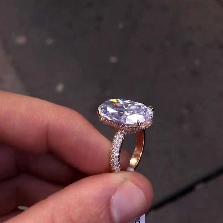 6ct Oval Cut White Sapphire Engagement Ring