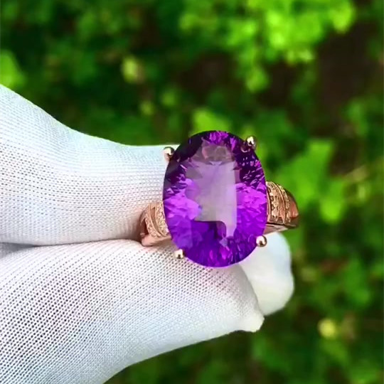 6ct Oval Cut Amethyst Sapphire Engagement Ring