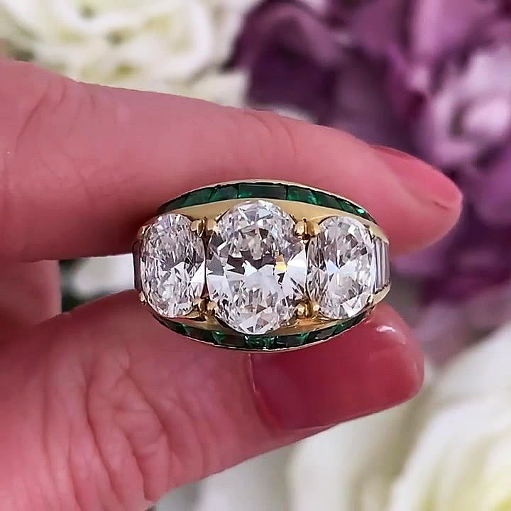 6.25ct Oval Cut White Sapphire Eternity Ring