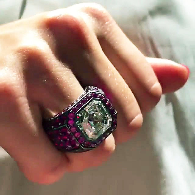 7ct Asscher Cut Ruby Sapphire Engagement Ring