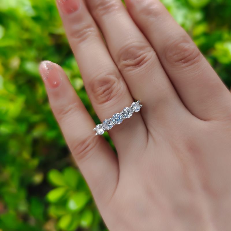 4ct Round Cut White Sapphire Wedding Ring