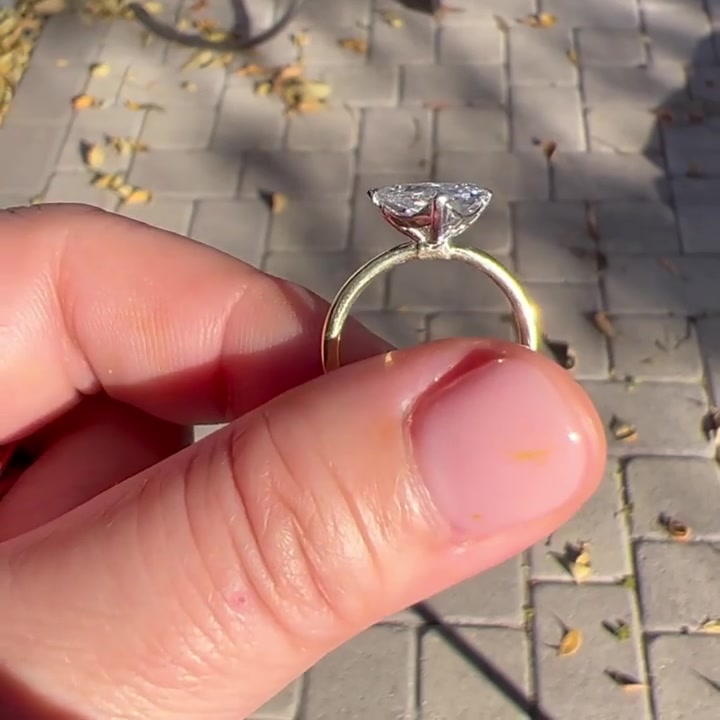 1.47ct Pear Cut White Sapphire Wedding Ring