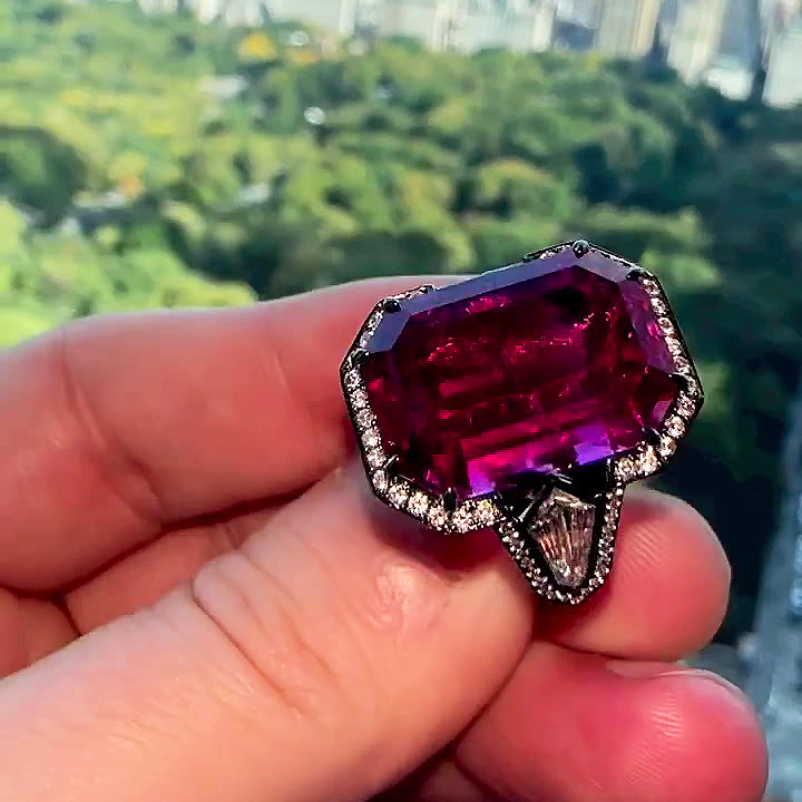 10ct Emerald Cut Amethyst Sapphire Engagement Ring