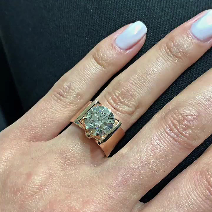 5ct Round Cut White Sapphire Engagement Ring