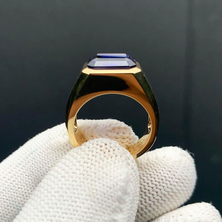 5ct Radiant Cut Blue Sapphire Men's Engagement Ring - ChicHerJewelry