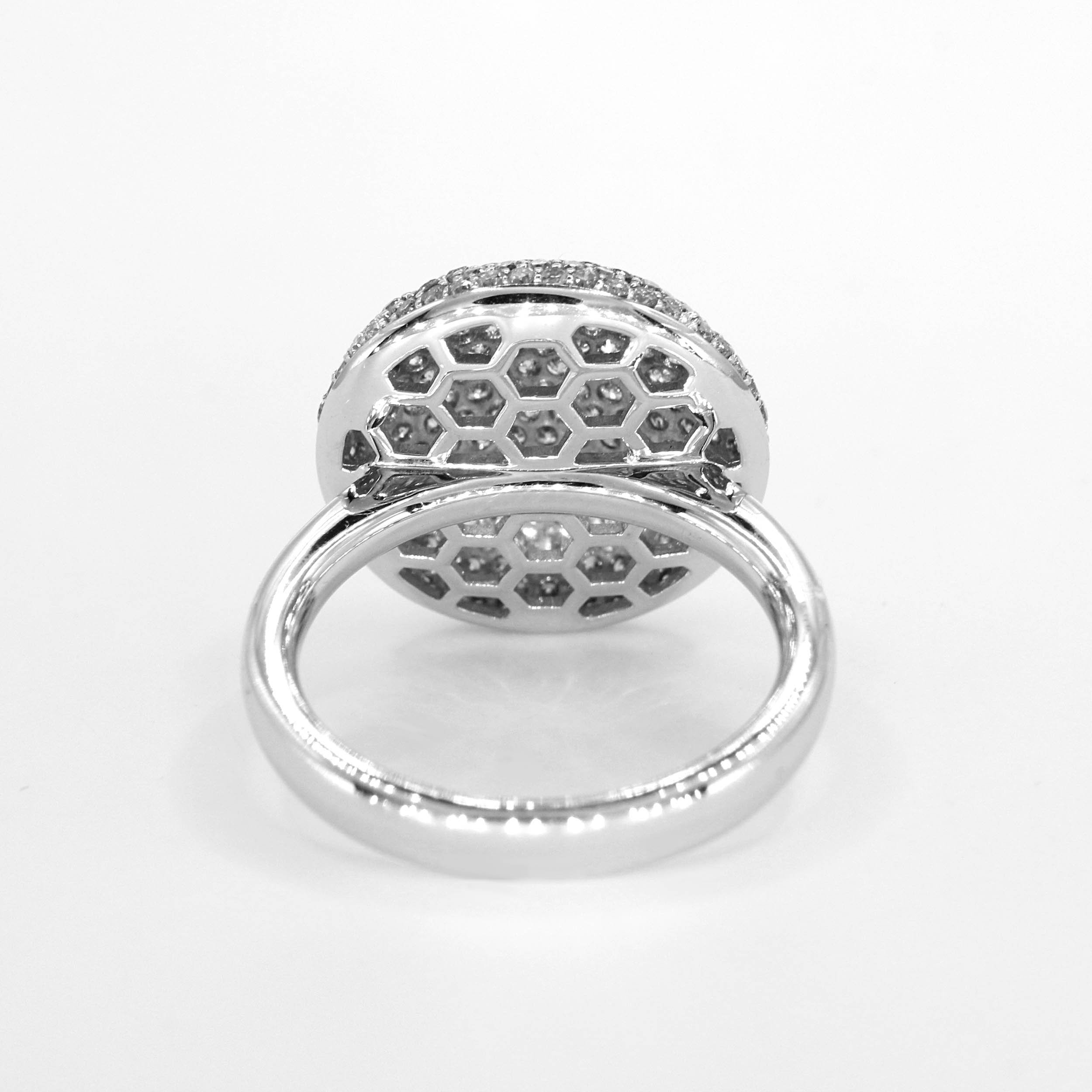 3.41ct Micro-pave Setting Round Cut White Sapphire Eternity Ring